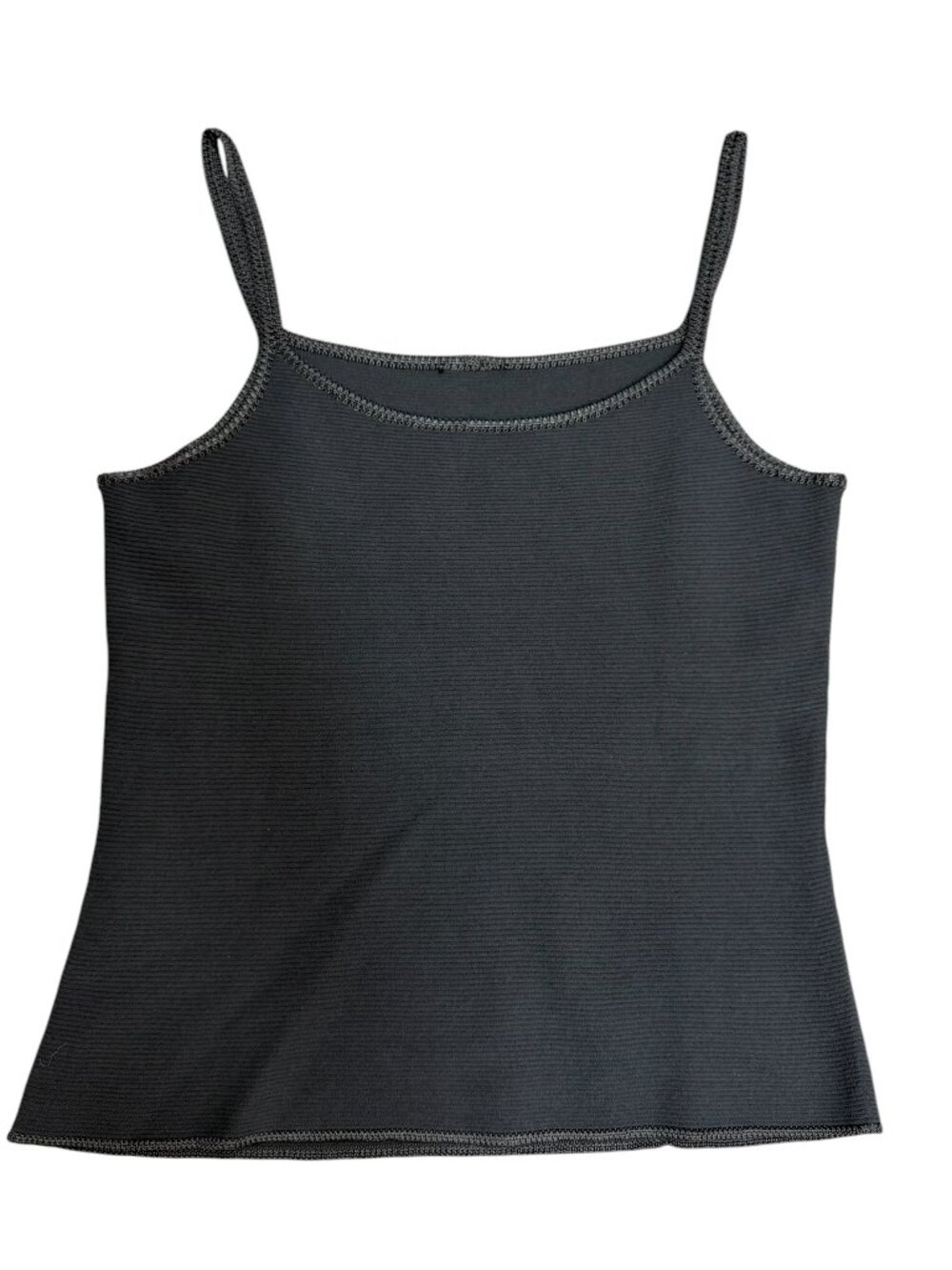Giorgio Armani Ribbed Knit Camisole Tank Top Charcoal Gray Silk Blend